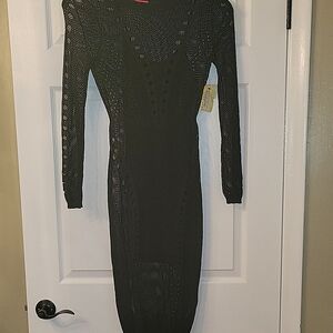 Black Long Sleeve Knit Dress